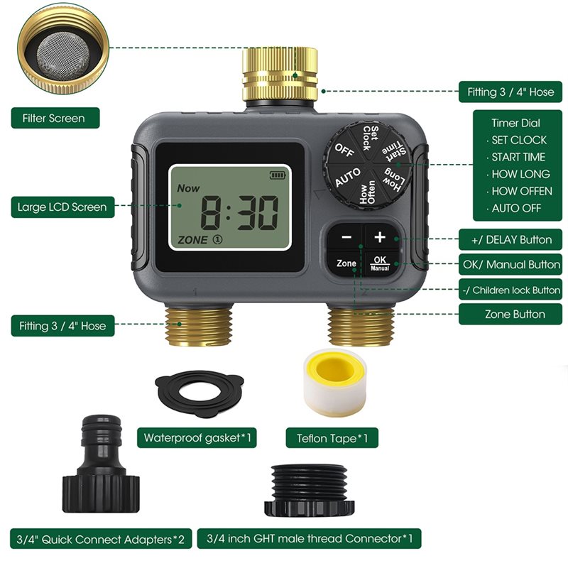 AY14 - Temporizador de Riego A - Smart Garden Valve reseña y precio